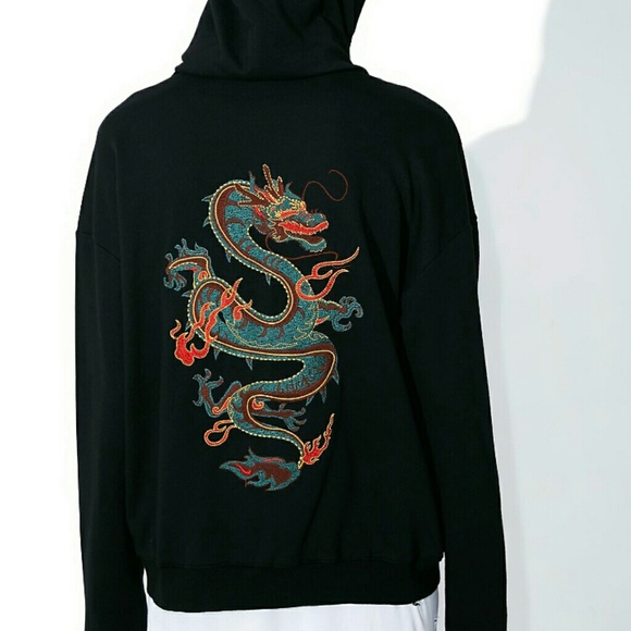 embroidered dragon hoodie